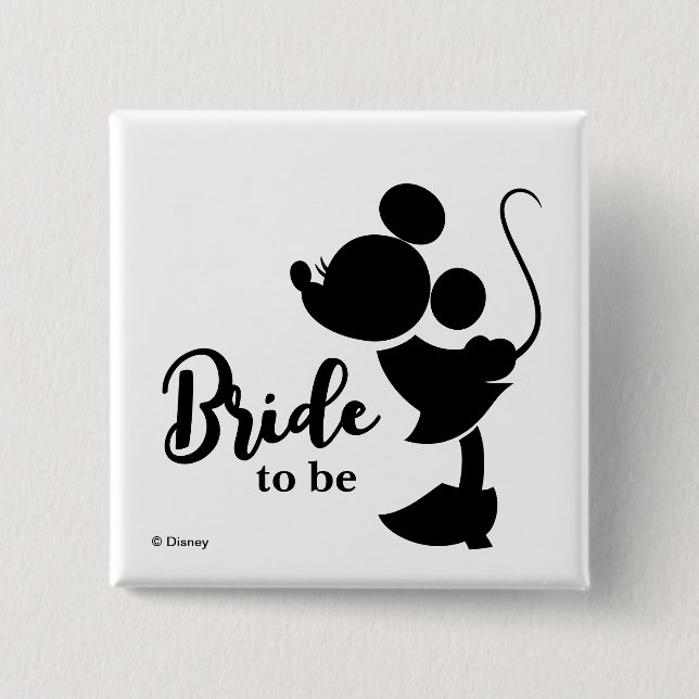 Minnie Mouse Bride to be  2 Inch Square Button (Front)