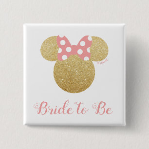 Minnie Mouse Bride to Be   Bridal Shower 2 Inch Square Button