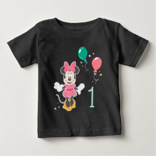 Minnie Mouse Chalkboard 1st Birthday Baby T-Shirt