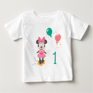 Minnie Mouse Chalkboard 1st Birthday Baby T-Shirt