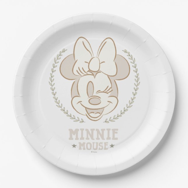 Minnie Mouse Cheer Minimal Infant Doodle Paper Plate (Front)
