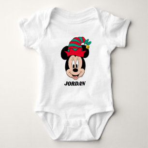 Minnie Mouse Christmas Elf Hat Baby Bodysuit