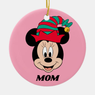 Minnie Mouse   Christmas Elf Hat Ceramic Ornament