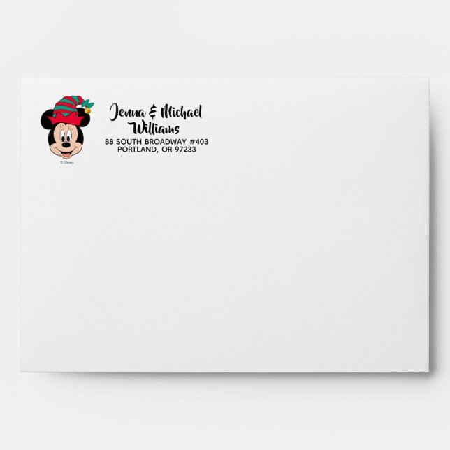 Minnie Mouse | Christmas Elf Hat Envelope (Front)