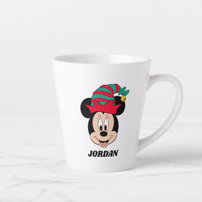Minnie Mouse | Christmas Elf Hat Latte Mug (Right)