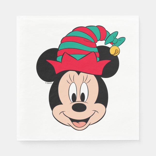 Minnie Mouse | Christmas Elf Hat Napkin (Front)