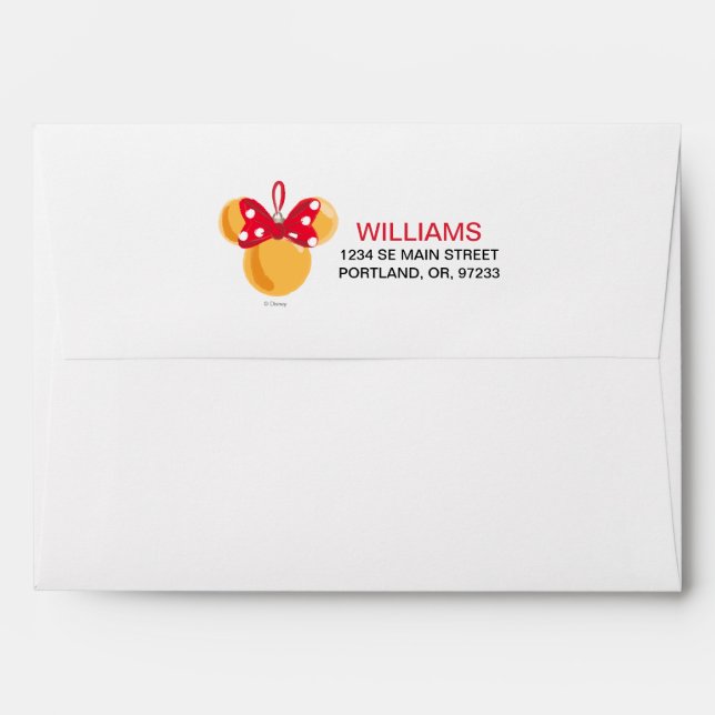 Minnie Mouse Christmas Ornament Envelopes (Back (Top Flap))