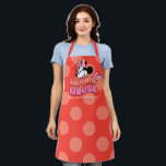Minnie Mouse Classy Sassy and Flashy Apron<br><div class="desc">Bold, bubbly, and bursting with personality, this vibrant Minnie Mouse design celebrates her iconic style with playful polka dots, cheerful colors, and irresistible charm. Featuring fun lettering and Minnie’s signature wink, this artwork perfectly captures her classy confidence with a sassy twist. Ideal for customizable Zazzle products like t-shirts, tote bags,...</div>