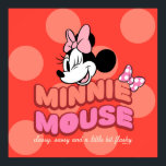 Minnie Mouse Classy Sassy and Flashy Poster<br><div class="desc">Bold, bubbly, and bursting with personality, this vibrant Minnie Mouse design celebrates her iconic style with playful polka dots, cheerful colors, and irresistible charm. Featuring fun lettering and Minnie’s signature wink, this artwork perfectly captures her classy confidence with a sassy twist. Ideal for customizable Zazzle products like t-shirts, tote bags,...</div>