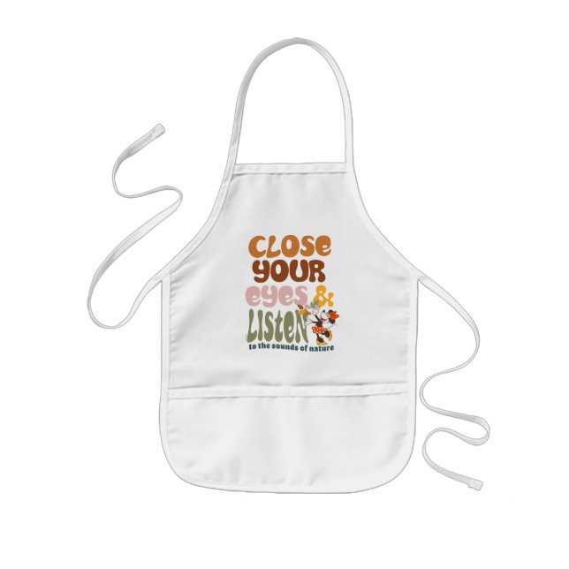 Minnie Mouse |Close Your Eyes & Listen Kids Apron (Front)
