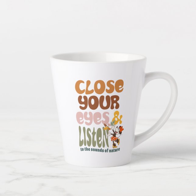 Minnie Mouse |Close Your Eyes & Listen Latte Mug (Right)