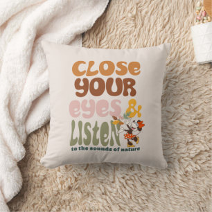 Minnie Mouse Close Your Eyes & Listen Throw Pillow