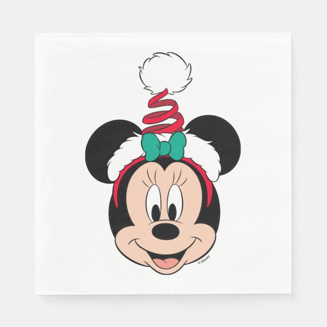 Minnie Mouse | Cute Christmas Hat Napkin (Front)