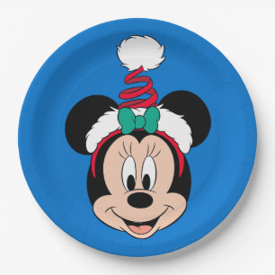 Minnie Mouse Cute Christmas Hat Paper Plate