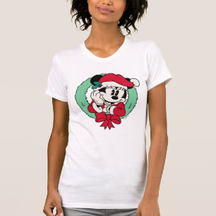 Minnie Mouse Cute Holiday Wreath T-Shirt
