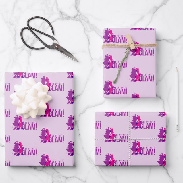 Minnie Mouse & Daisy Duck | Galentine's Glam! Wrapping Paper Sheet (Front)