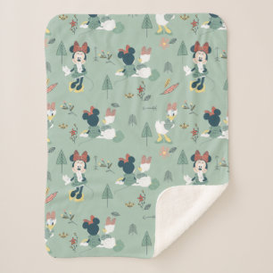 Minnie Mouse & Daisy Duck   Let's Get Away Pattern Sherpa Blanket