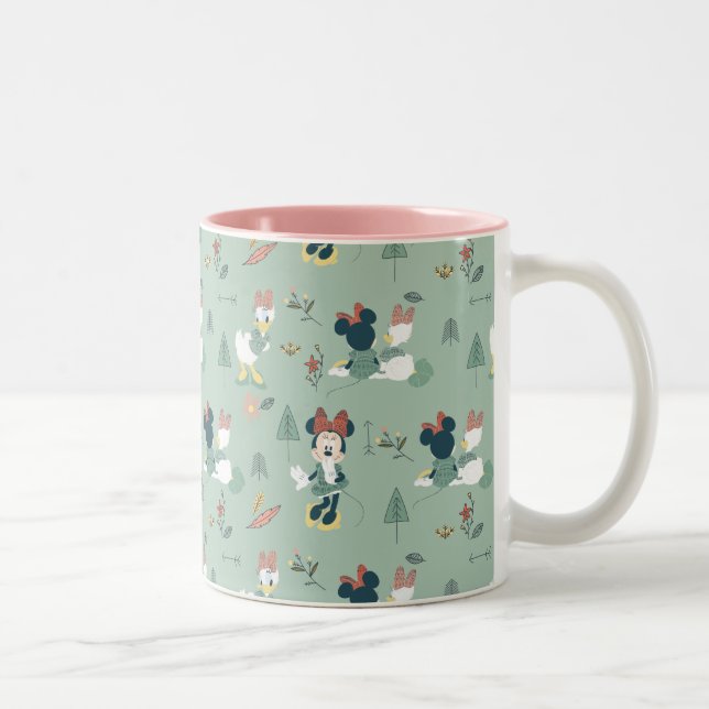Minnie Mouse & Daisy Duck | Let's Get Away Pattern Two-Tone Coffee Mug (Right)