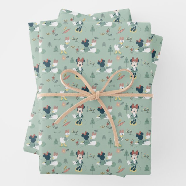 Minnie Mouse & Daisy Duck | Let's Get Away Pattern Wrapping Paper Sheet (In situ)