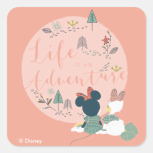 Minnie Mouse & Daisy Duck   Life is an Adventure Square Sticker