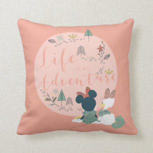 Minnie Mouse & Daisy Duck   Life is an Adventure Throw Pillow