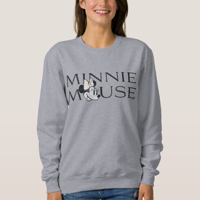 Minnie Mouse | Distressed Text Sweatshirt (Front)