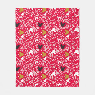 Minnie Mouse   Doodle Pattern Fleece Blanket