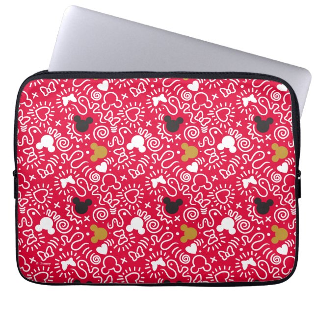 Minnie Mouse | Doodle Pattern Laptop Sleeve (Front)