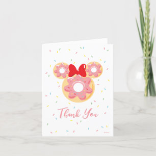 Minnie Mouse   Doughnut Sweet One - First Birthday Thank You Card