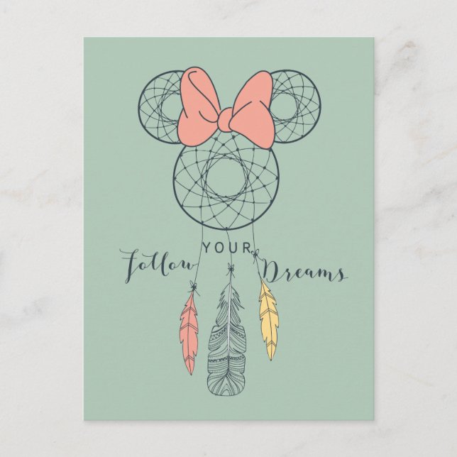 Minnie Mouse Dream Catcher | Follow Your Dreams Postcard (Front)