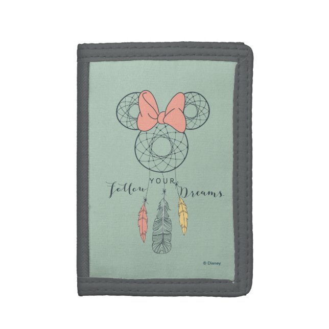 Minnie Mouse Dream Catcher | Follow Your Dreams Tri-fold Wallet (Front Vertical)