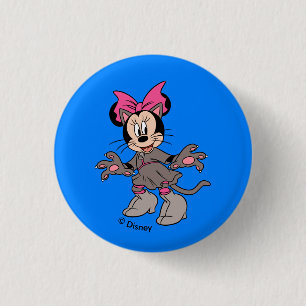 Minnie Mouse Dressed as Cute Cat 1 Inch Round Button