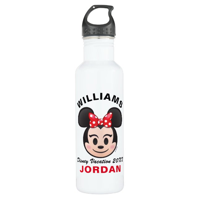 Minnie Mouse Emoji | Family Vacation 710 Ml Water Bottle (Front)