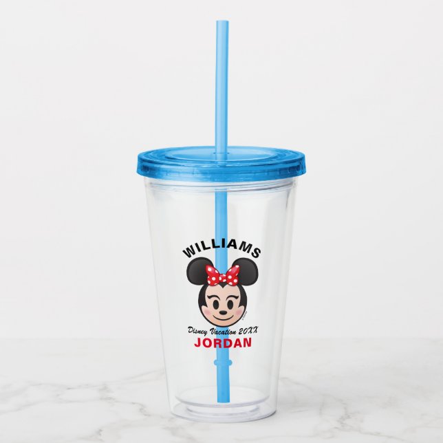 Minnie Mouse Emoji - Family Vacation Acrylic Tumbler (Front)