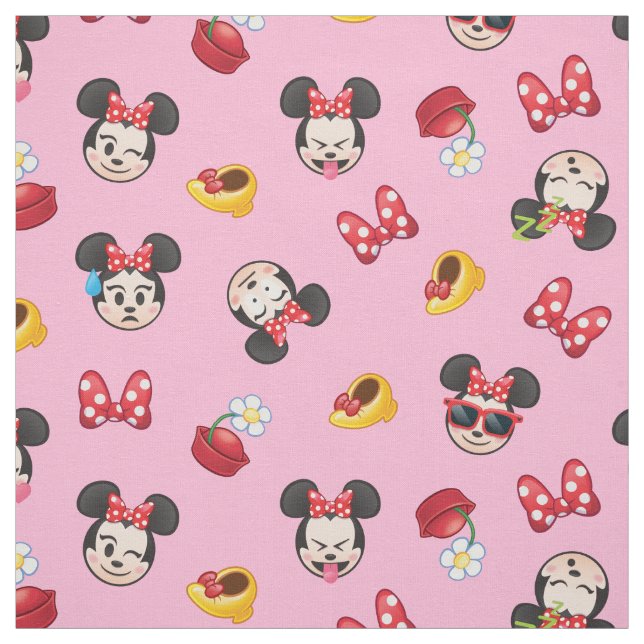 Minnie Mouse Emoji Pattern Fabric (Swatch)