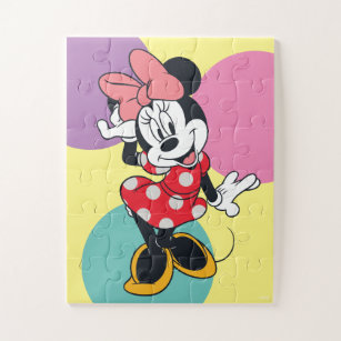 Minnie Mouse Feeling Cute in Red Jigsaw Puzzle