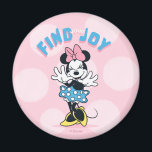 Minnie Mouse Find Your Joy Magnet<br><div class="desc">Full of happiness and classic Disney charm, this uplifting Minnie Mouse artwork celebrates positivity with playful polka dots, bright colors, and an encouraging message. Minnie’s joyful pose and signature style make this design feel fun, empowering, and full of heart. Perfect for customizable Zazzle products like apparel, tote bags, wall art,...</div>