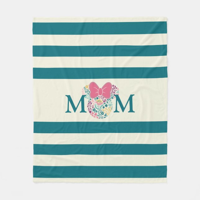 Minnie Mouse Floral Icon - Happy Mother's Day Fleece Blanket (Front)