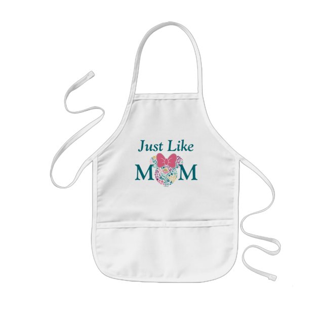 Minnie Mouse Floral Icon - Happy Mother's Day Kids Apron (Front)