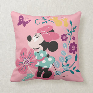 Minnie Mouse & Flowers - Happy Mother's Day Throw Pillow