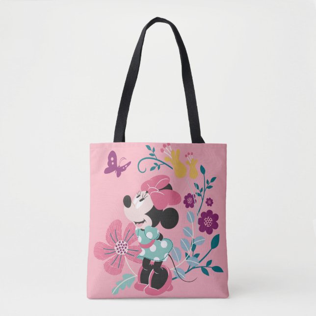 Minnie Mouse & Flowers - Happy Mother's Day Tote Bag (Front)