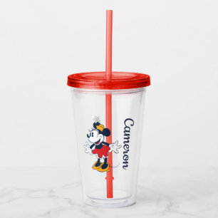 Minnie Mouse   Fun Flower Hat Pose Acrylic Tumbler