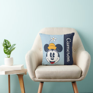 Minnie Mouse   Fun Flower Hat Throw Pillow
