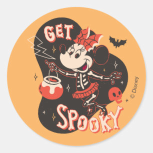 Minnie Mouse Get Spooky Classic Round Sticker