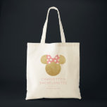 Minnie Mouse | Gold & Pink Bachelorette Tote Bag<br><div class="desc">Elevate your bachelorette festivities with this enchanting Minnie Mouse Bachelorette Tote Bag. Perfect for toting all your essentials, this bag features the iconic Minnie Mouse head adorned with dazzling gold glitter sparkles and a charming pink and white bow. Make this tote bag uniquely yours by adding custom text, such as...</div>
