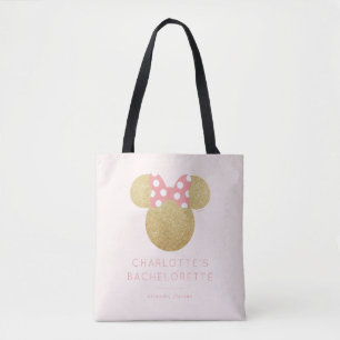 Minnie Mouse   Gold & Pink Bachelorette Tote Bag