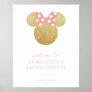 Minnie Mouse   Gold & Pink Bachelorette Welcome Poster