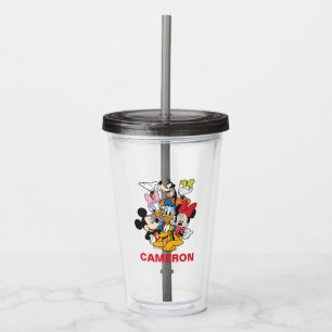 Minnie Mouse   Gold & Pink Birthday Party Favour Acrylic Tumbler