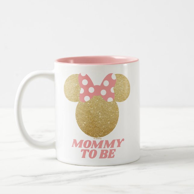 Minnie Mouse | Gold & Pink - Mommy to Be Two-Tone Coffee Mug (Left)