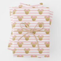 Minnie Mouse | Gold & Pink Striped Birthday